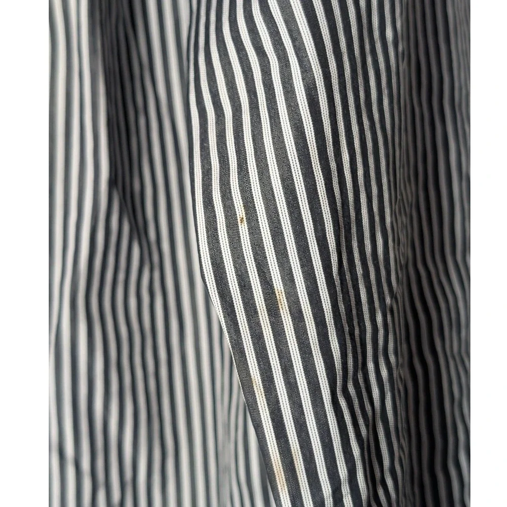Lafayette 148 New York Striped Button Front Shirt Women's 12 Cotton‎ - Picture 6 of 7